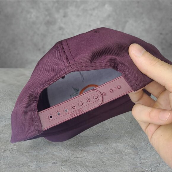 Vintage 90s 'Orangeville Motors' burgundy snapback hat - Picture 2 of 3